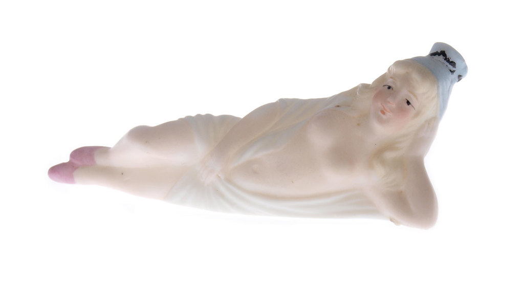 Porcelain figurine girl - vase