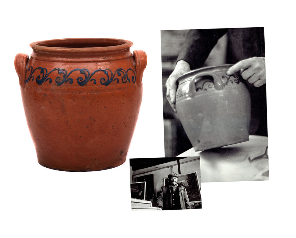 Ceramic pot with 2 photos