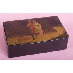 Wooden box 'Folksy couple'