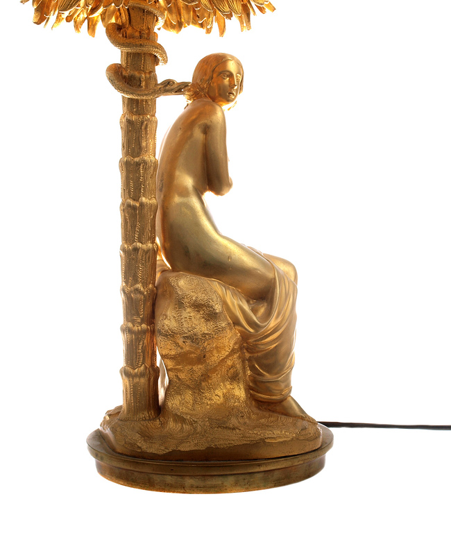 Скульптура - лампа из позолоченной бронзы 