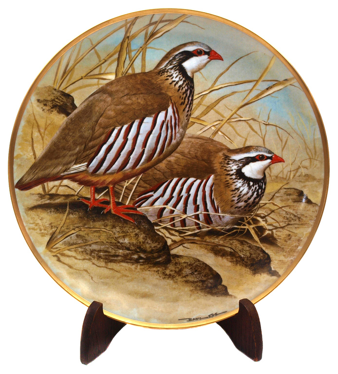 Porcelain plate set World birds, 6 pcs