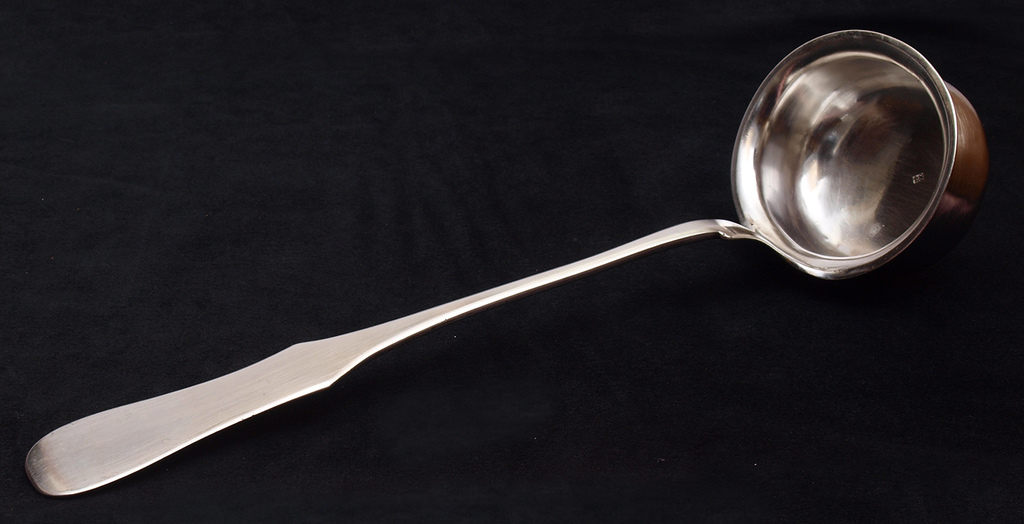 Silver soup ladle