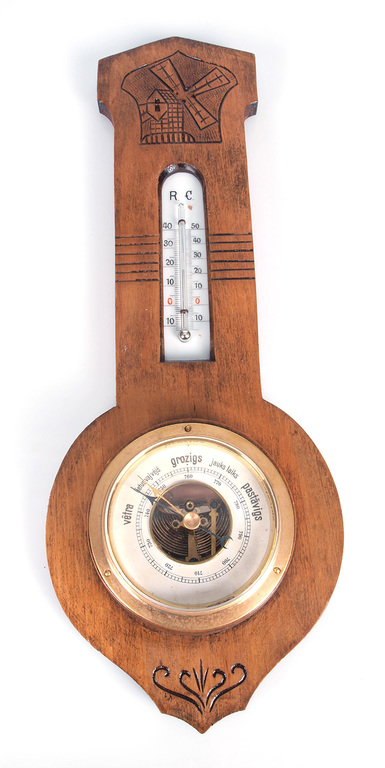 Wooden barometer in  latvian language