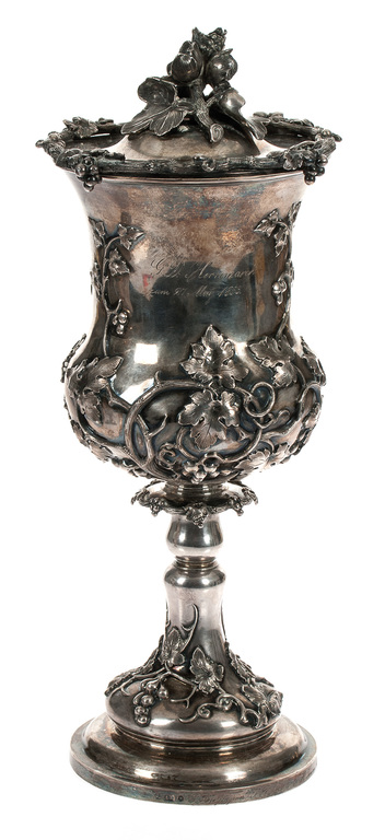 Silver cup with a lid