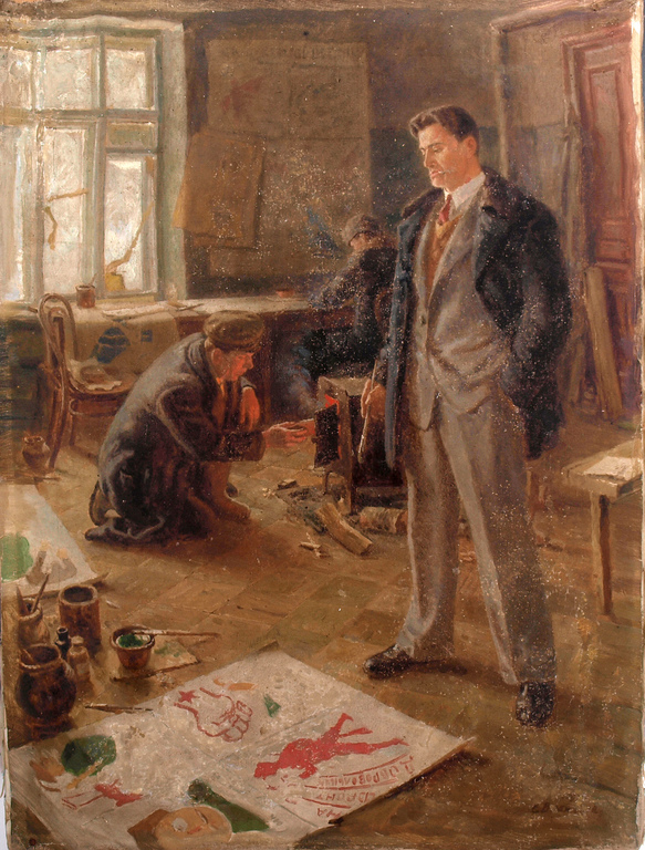 Painter Victor Mayakovsky in full height