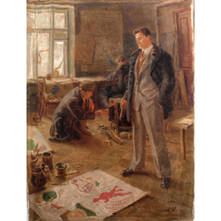 Gleznotājs Viktors Majakovskis pilnā augumā