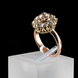 Golden ring with diamonds