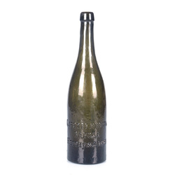 Glass beer bottle with Jewish symbols