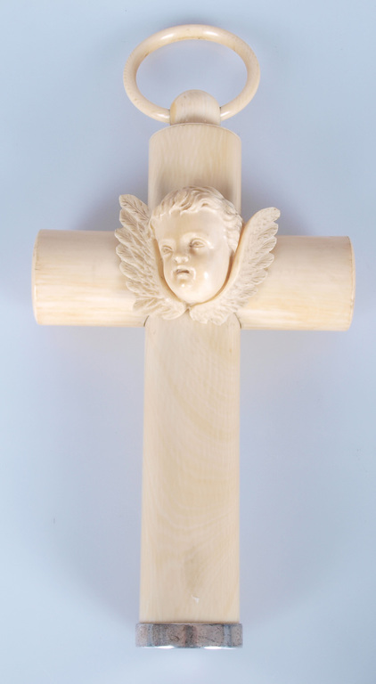 Ivory cross with silver finish