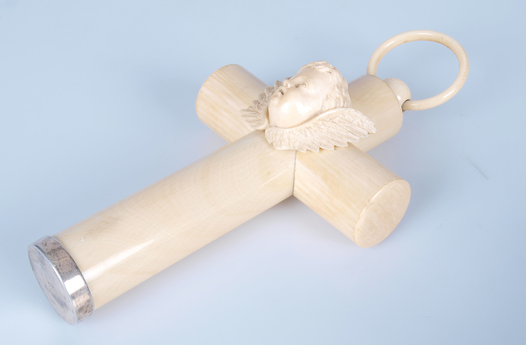 Ivory cross with silver finish