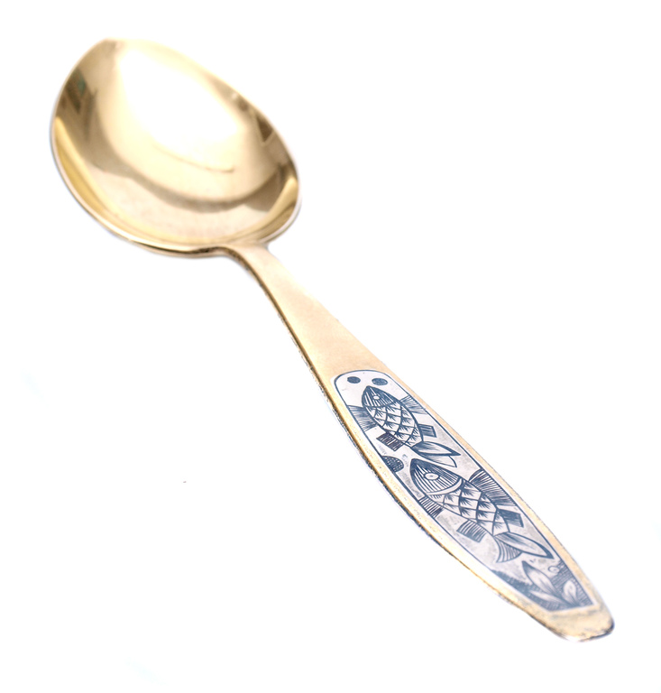 Gilded silver spoon with 