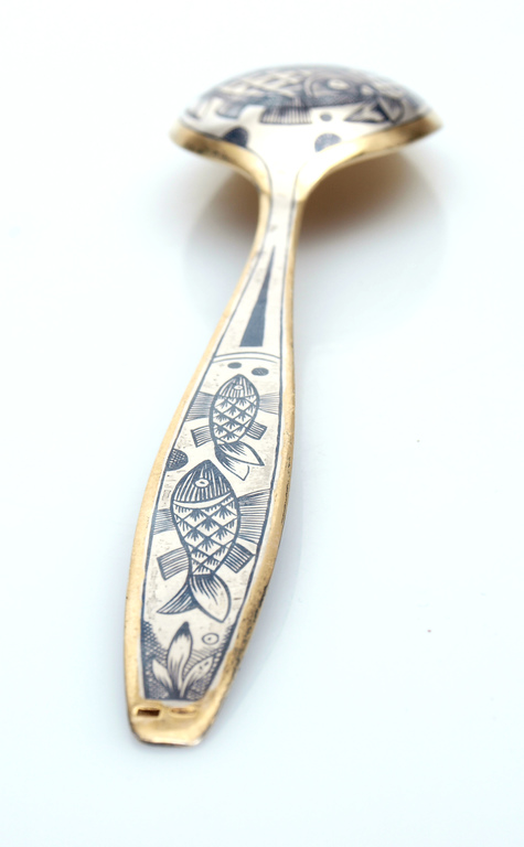 Gilded silver spoon with 