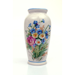 Porcelain vase with cornflower