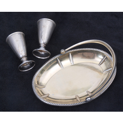 Silver glasses with tray