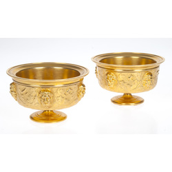 Pair of gilded bronze dishes