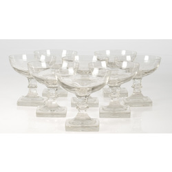 Eight champagne glasses 