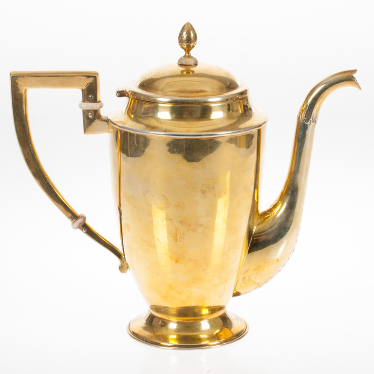 Gilded silver coffee pot