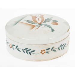 Round porcelain box in style art deco 