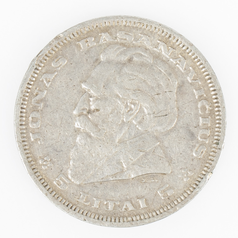 Coin of Lithuanian 5 litas 1936