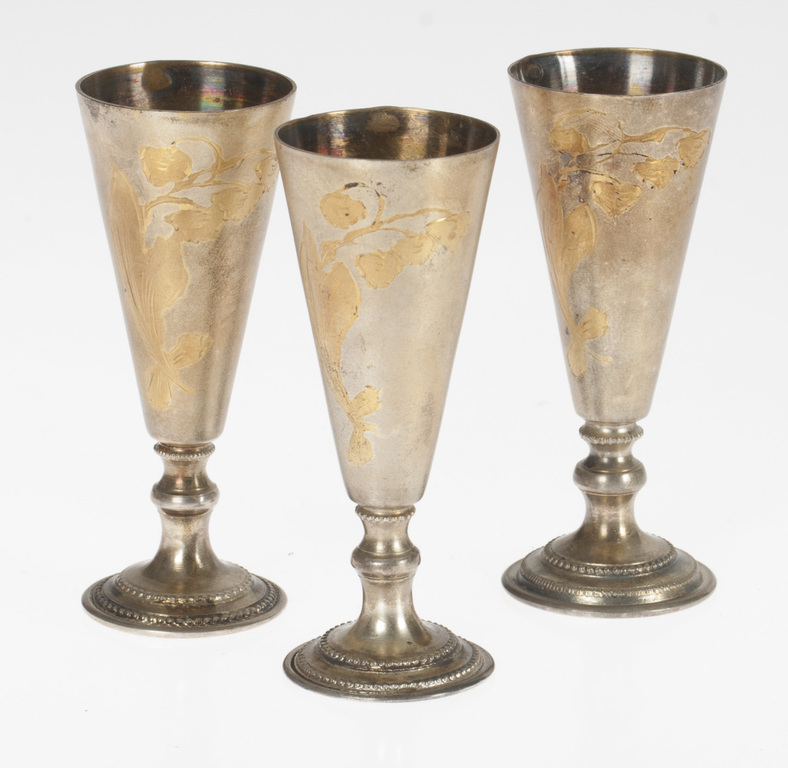 Gold-plated silver glasses (3 piec.)