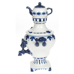 Porcelain samovar with small porcelain pot