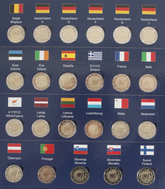 Полная коллекция памятных монетов 2 евро 