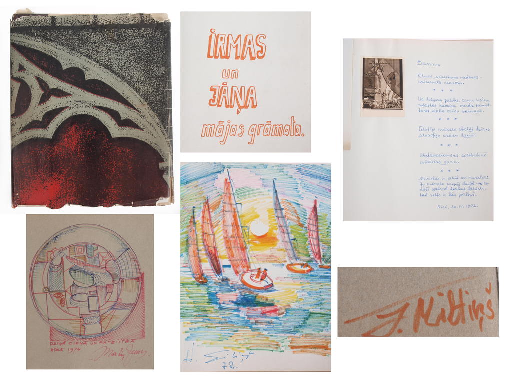 Памятная книжка с 25 оригинальных произведений латвийских художников и записям