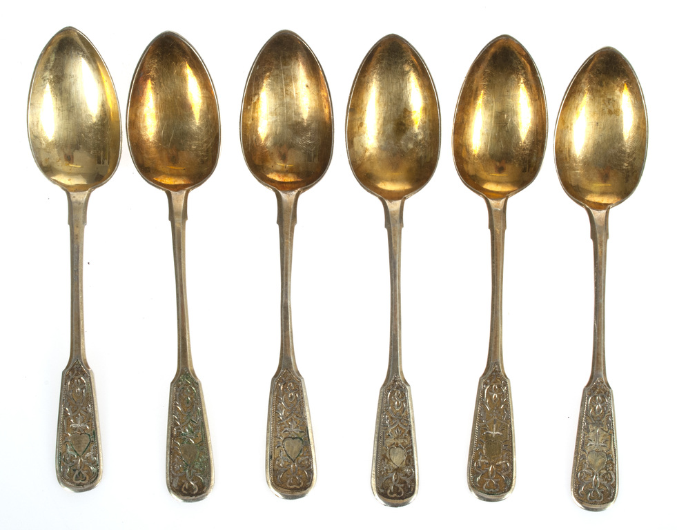 Gold-plated silver spoons (6 pcs.)