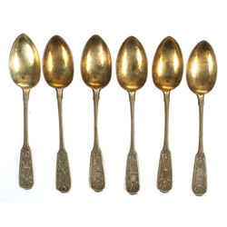 Gold-plated silver spoons (6 pcs.)