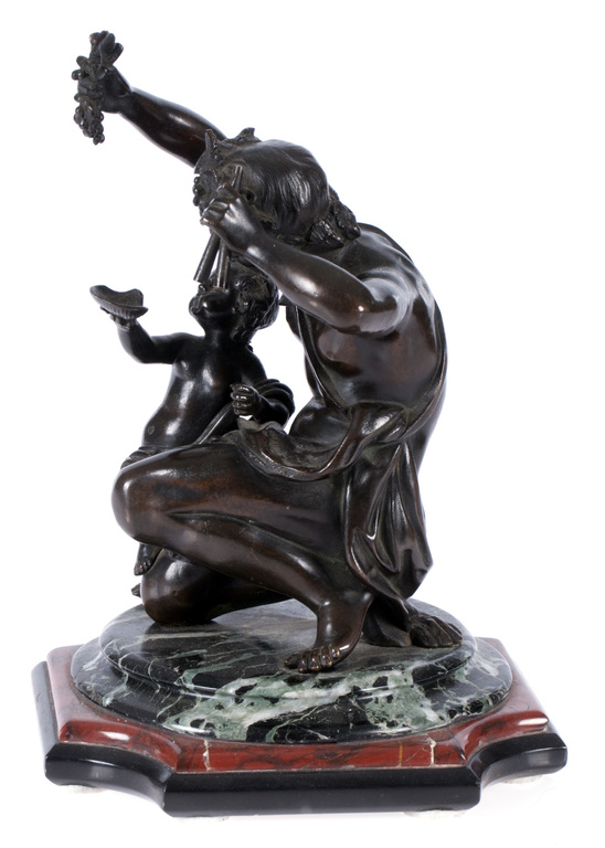 The bronze figure 'Woman with child on the marble base '