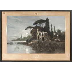 Lithography with painting Capri