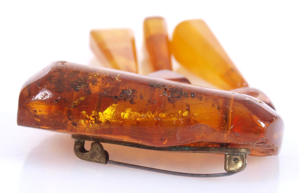 Natural Baltic amber brooch, 16.68 g