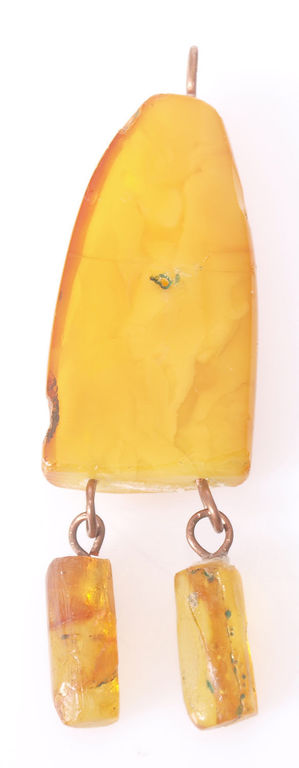 Antique 100% Natural Egg yolk Butterscotch Baltic amber pendant, 6.94 g