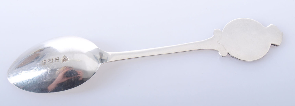 Silver spoon with 2 colors enamel