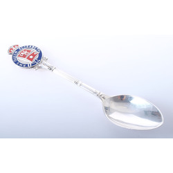 Silver spoon with 2 colors enamel