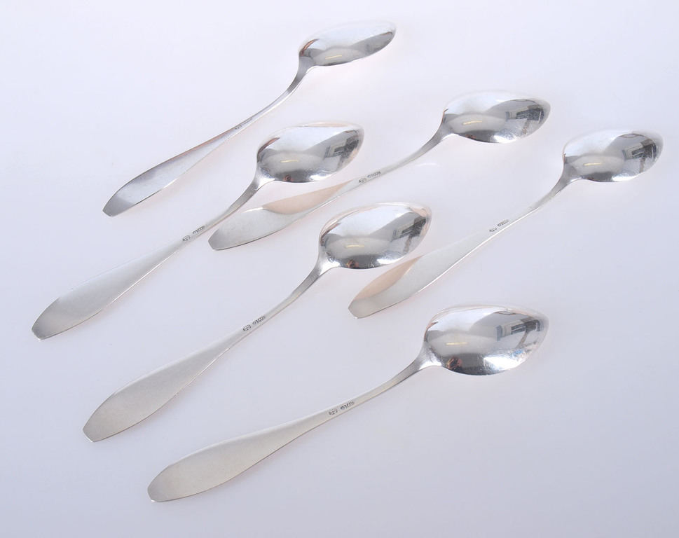 Art Nouveau silver spoon set (6 pcs.)