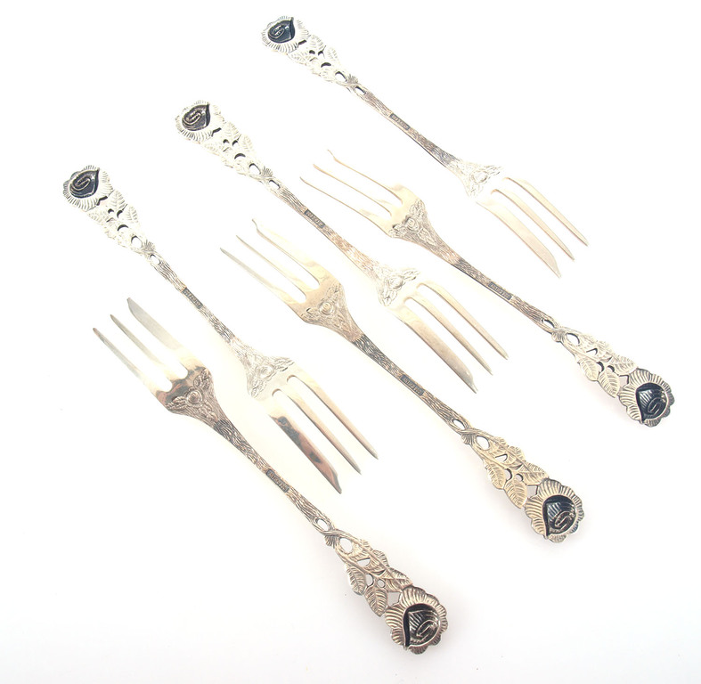Silver dessert fork set (6 pcs.)