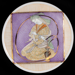 Decorative porcelain plate 'Kalyan smoker''