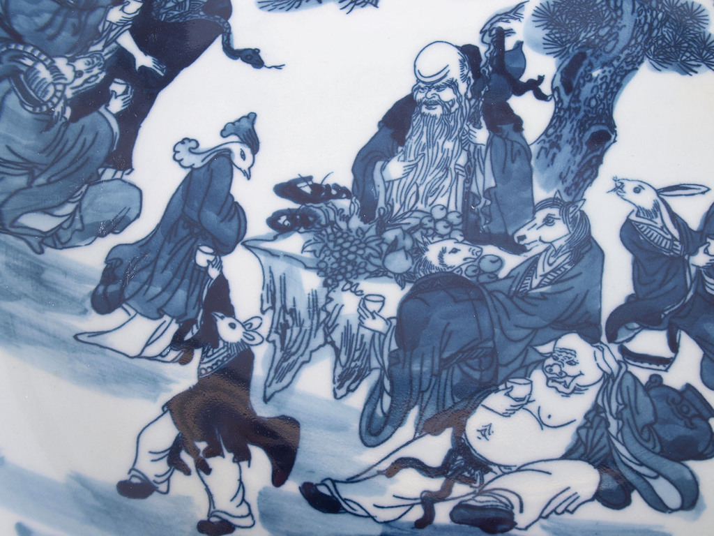 Porcelain plate ”The zodiac animals are celebrating New Year”