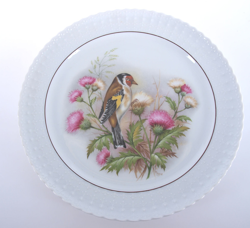 Porcelain wall plate “European Goldfinch”