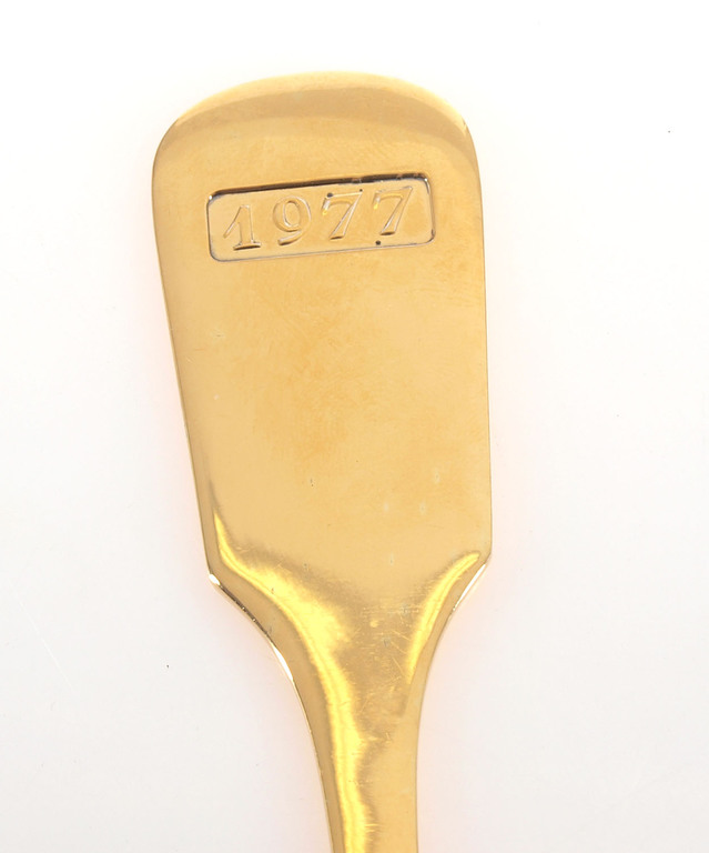 Apzeltīta lielā sudraba karote ar 1 krāsas emalju “Sarkanā oga”
