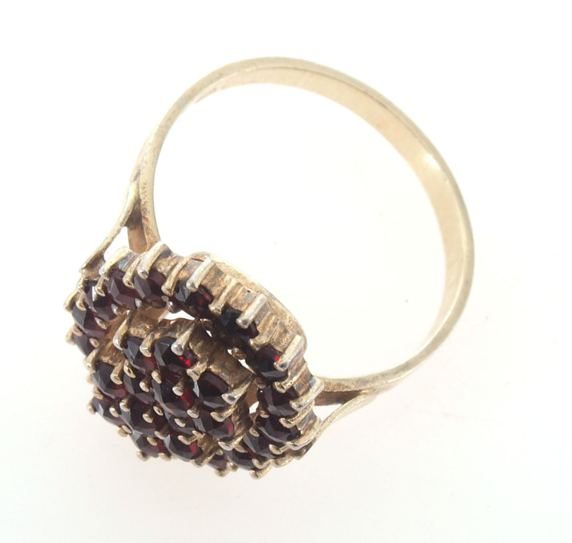 Gold-plated silver ring with grenades