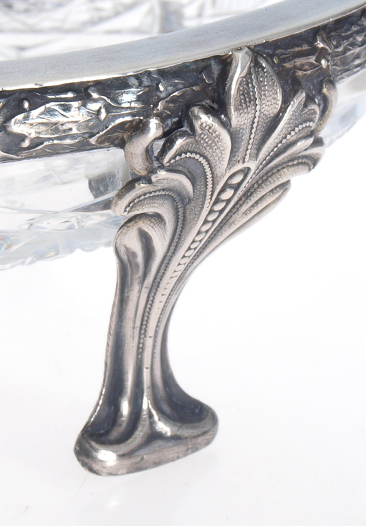 Crystal bowl with silver finish 