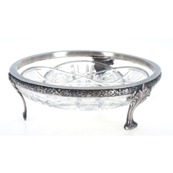 Crystal bowl with silver finish 