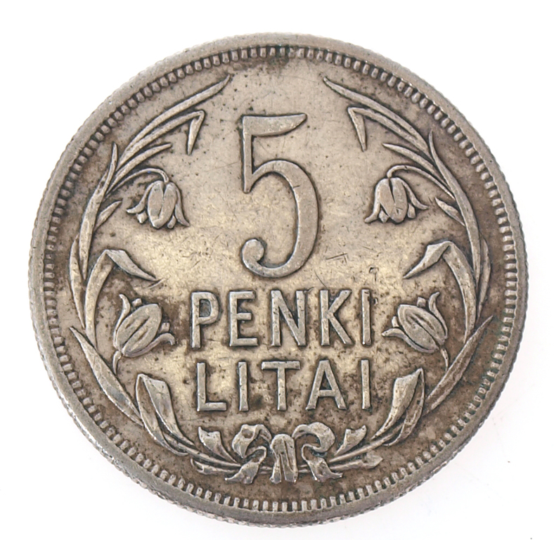 Sudraba monēta - 5 Penki Litai