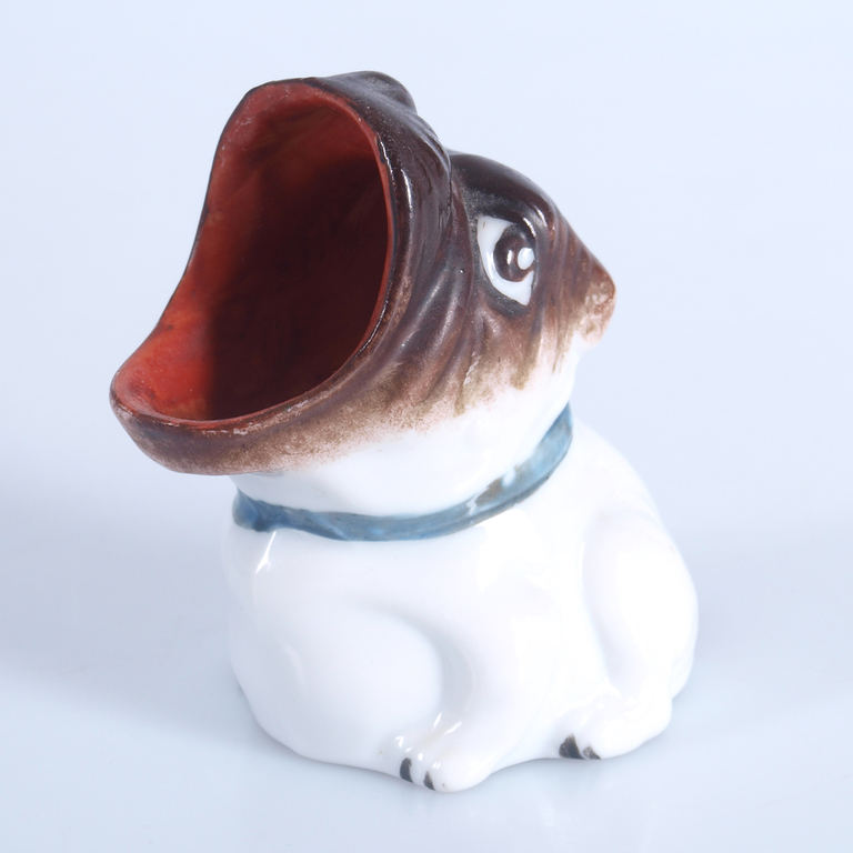 Porcelain figurine-utensil  “Doggie is yawning”