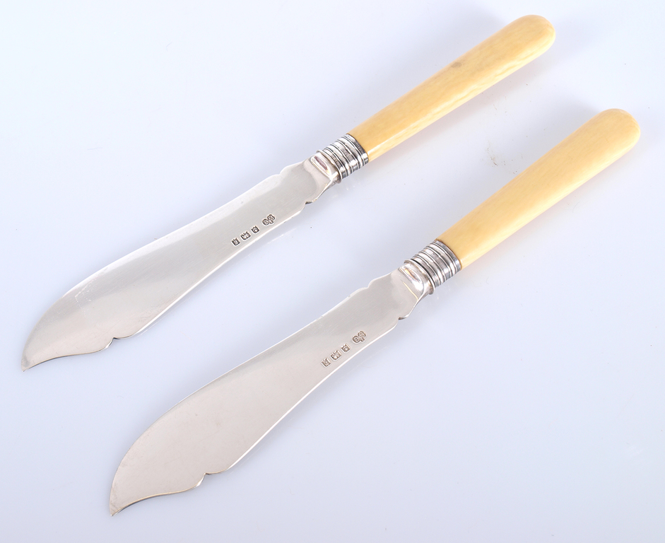Серебряные ножи в стиле модерн (2 шт.)