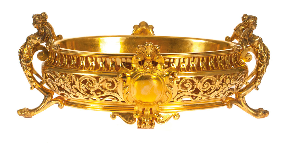 Gold-plated bronze fruit bowl