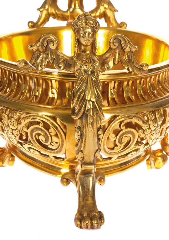 Gold-plated bronze fruit bowl