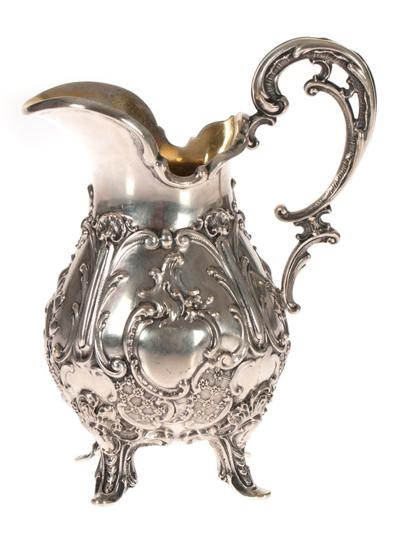 Baroque style silver milk pot